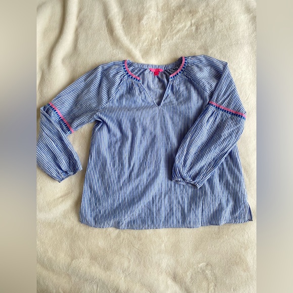 Lilly Pulitzer cotton blouse | top | shirt | lightweight | beach | summer | L - Picture 1 of 4